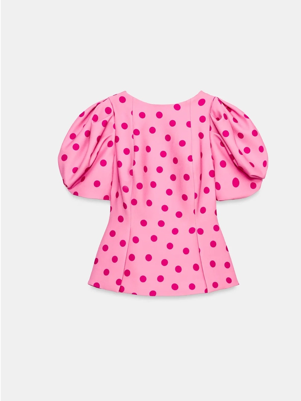 Zara POLKA DOT PUFF SLEEVE TOP